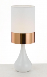 AKIRA TABLE LAMP - Wht/Copper - Click for more info